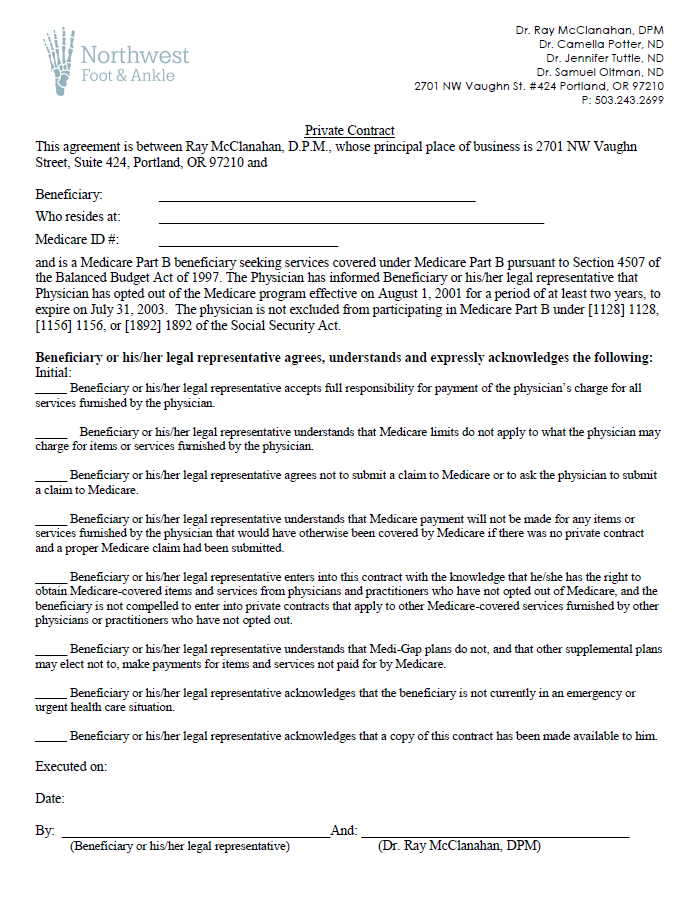 medicare agreement